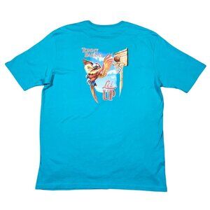 Tommy Bahama Mens Lei Up T-Shirt Relax Fit Turquoise 100% Cotton Size L